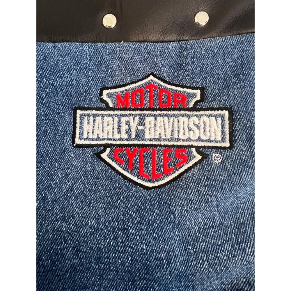 Harley-Davidson Denim and Leather Christmas Stocking Blue Studded Logo Ornament